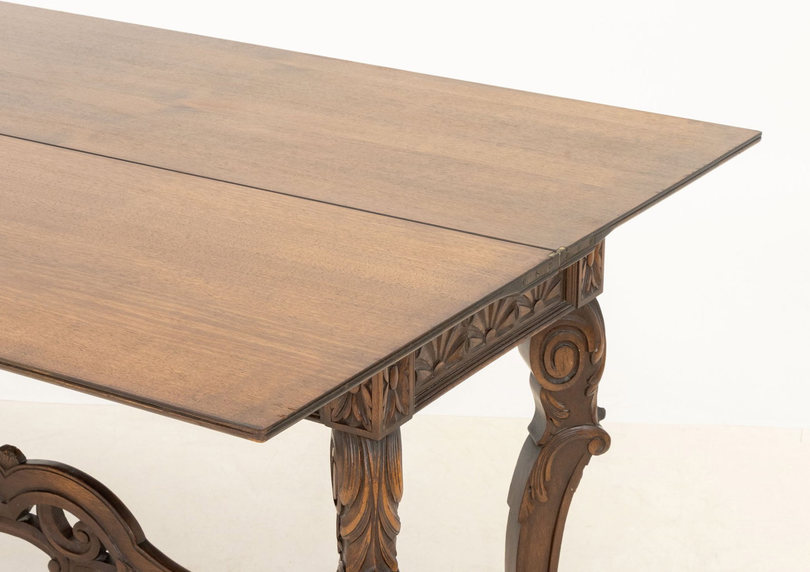 Rococo Style Walnut Extending Trestle Table - 9