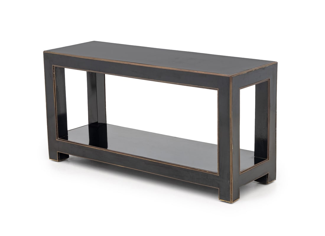 Maison Jansen Attr. Black Lacquered Console Table (1 of 6)
