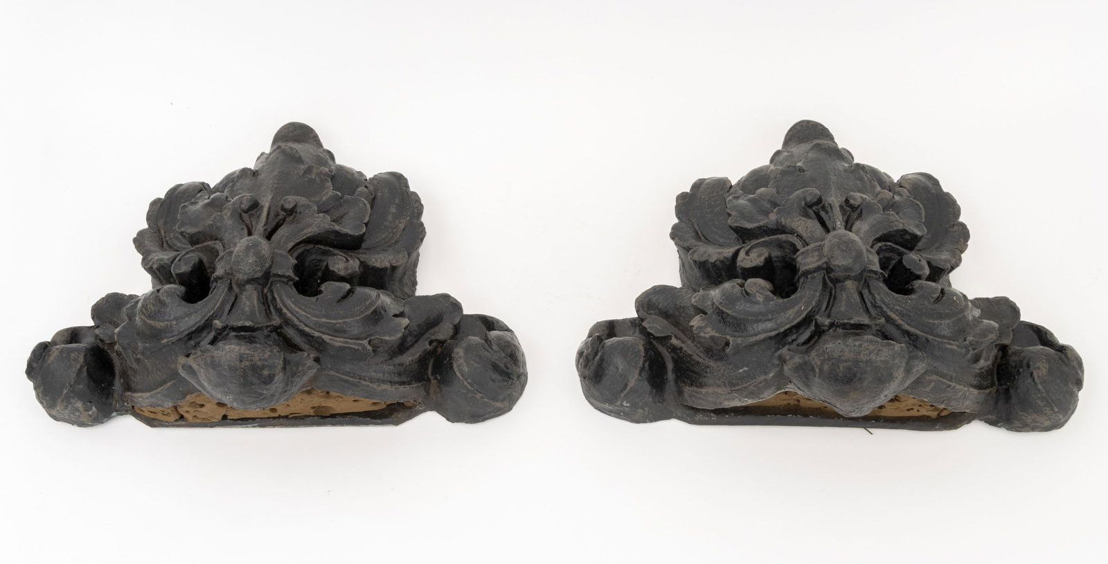 Neoclassical Style Ebonized Wall Brackets, Pair - 6