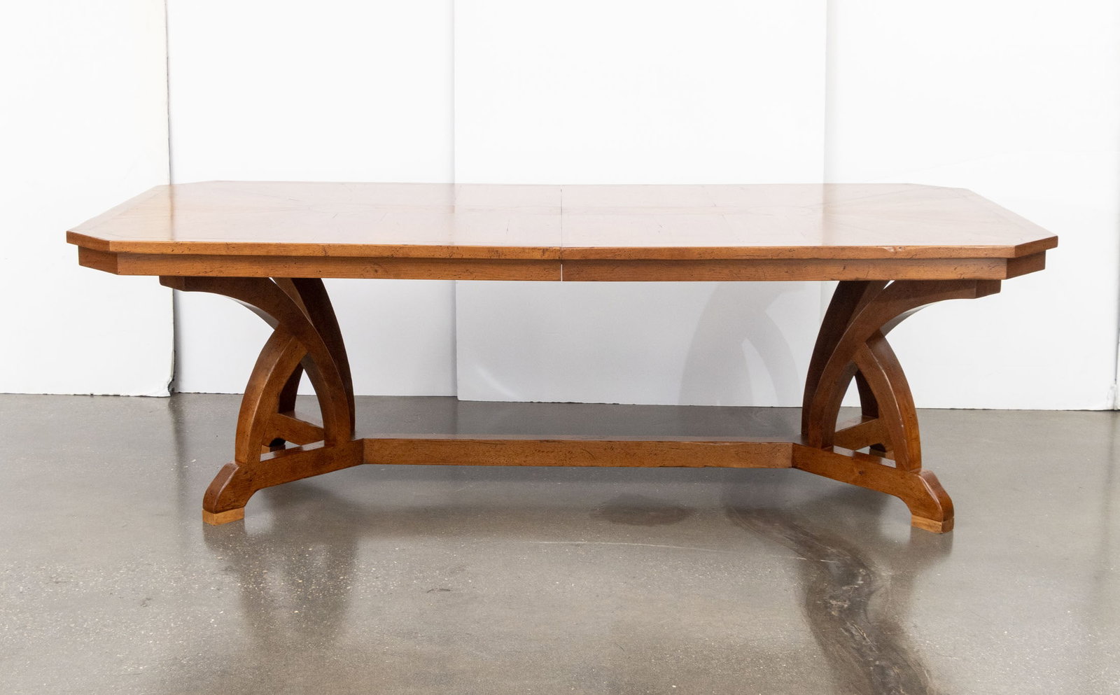 Modern Walnut Octagonal Extending Dining Table - 2