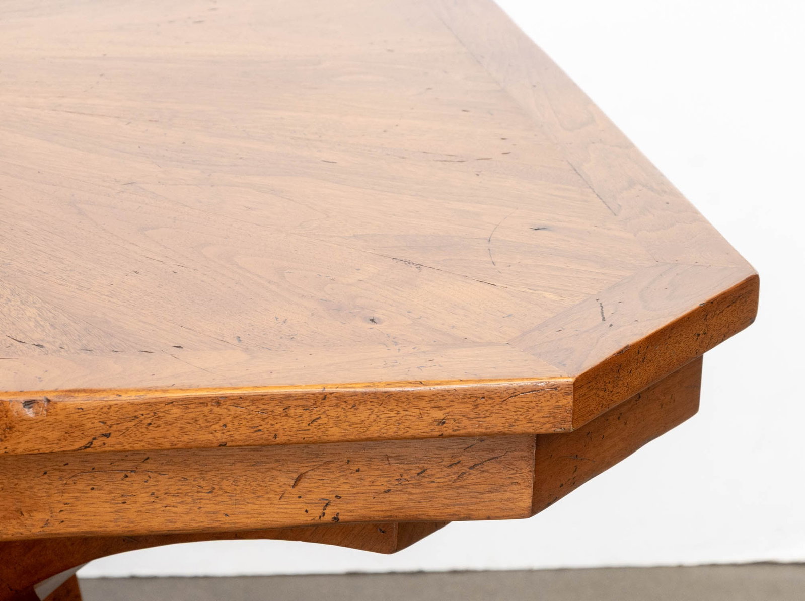 Modern Walnut Octagonal Extending Dining Table - 4