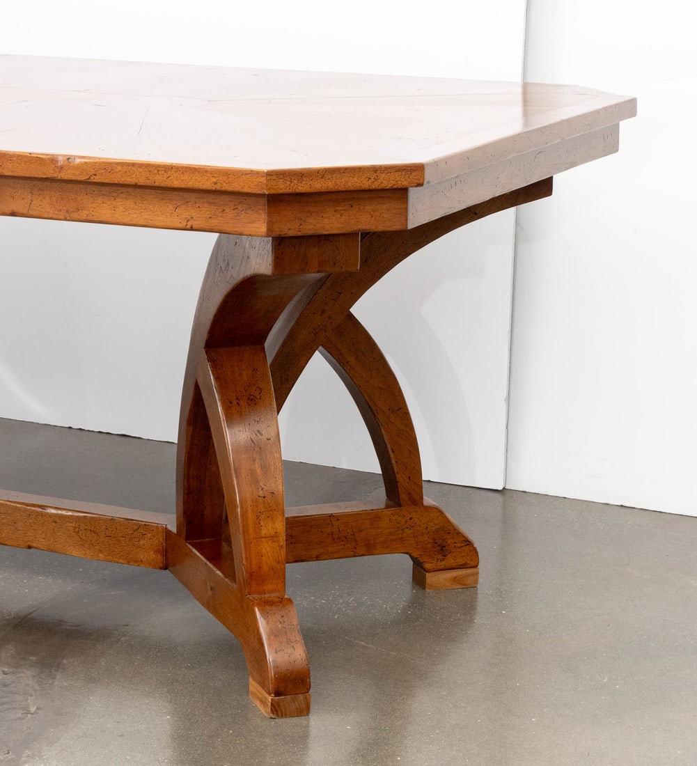Modern Walnut Octagonal Extending Dining Table - 6