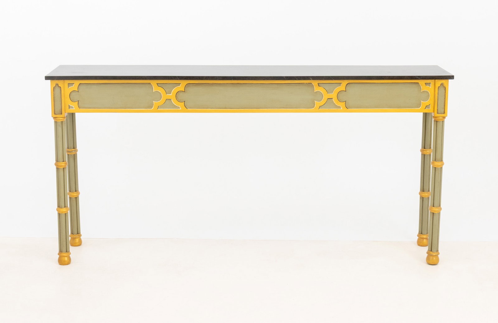 Gothic Style Green Painted Console Table - 2