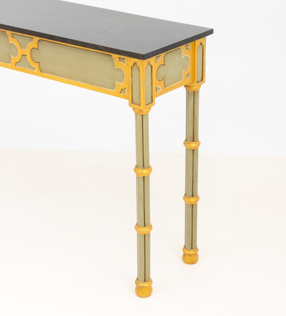 Gothic Style Green Painted Console Table - 5