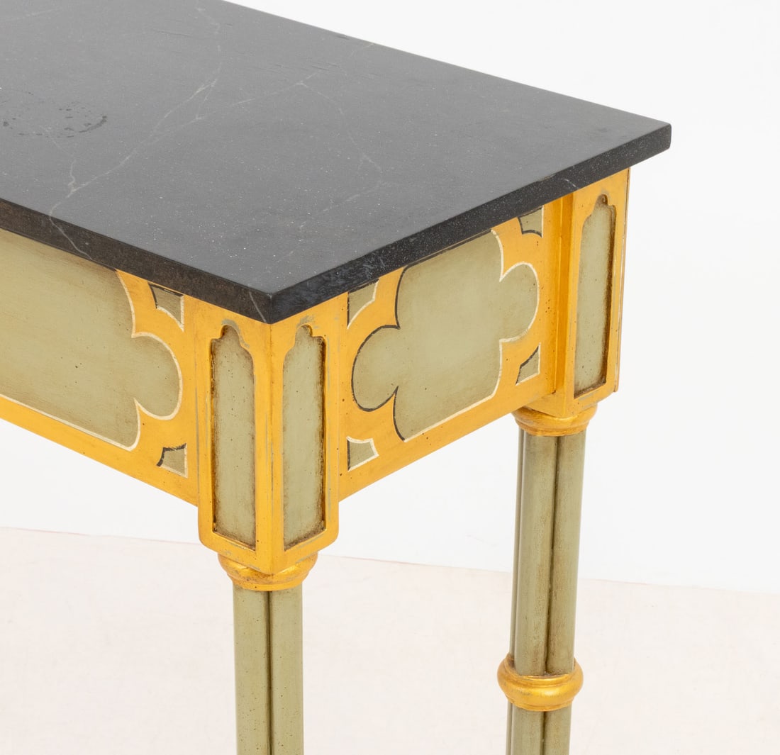 Gothic Style Green Painted Console Table - 6