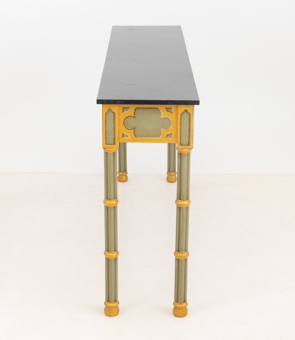 Gothic Style Green Painted Console Table - 7