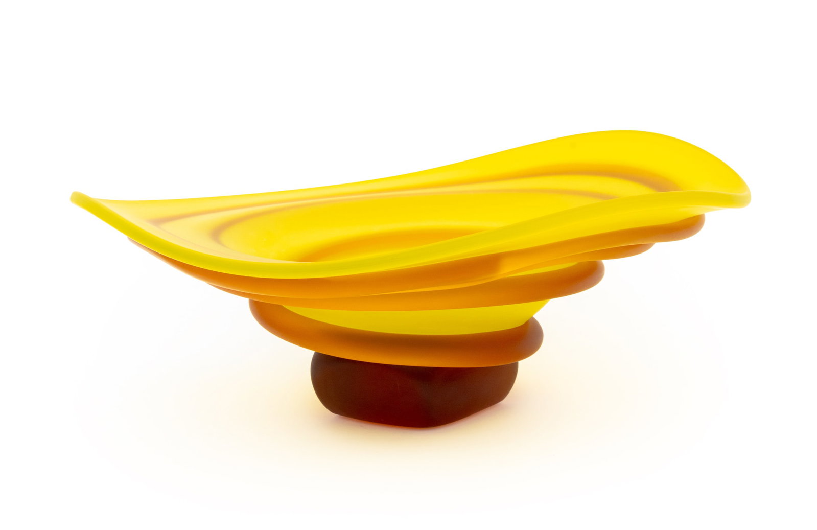 Tommie Rush Yellow Frosted Art Glass Bowl (1 of 11)