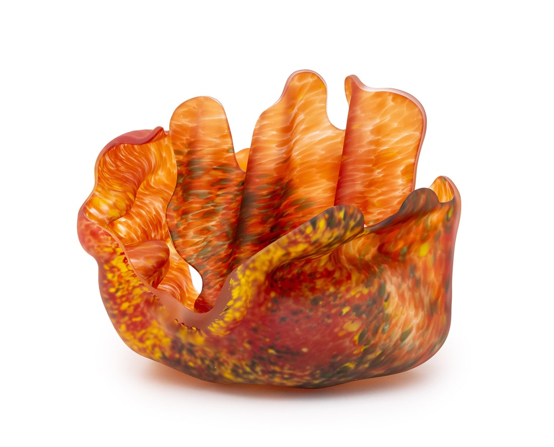 Marvin Lipofsky "China Group II" Mold Blown Glass: Marvin Lipofsky (American, 1938-2016) "China Group II" Mold Blown Glass Sculpture, in two parts. Larger piece: 8.75" H x 13.75" W x 11" D. Provenance: From a Fort Lauderdale, Florida Estate. Keywords: