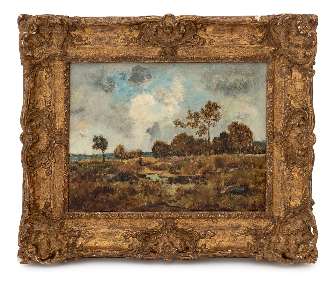 Narcisse Virgilio Diaz "Sous Bois" Oil on Panel: Narcisse Virgilio Diaz (Narcisse-Virgile Diaz de la Pena, French, 1807-1876), "Sous Bois", Oil on Wood Panel, signed "N.D." lower right, paper label verso, giltwood frame. Image: 10" H x 13" W; frame: