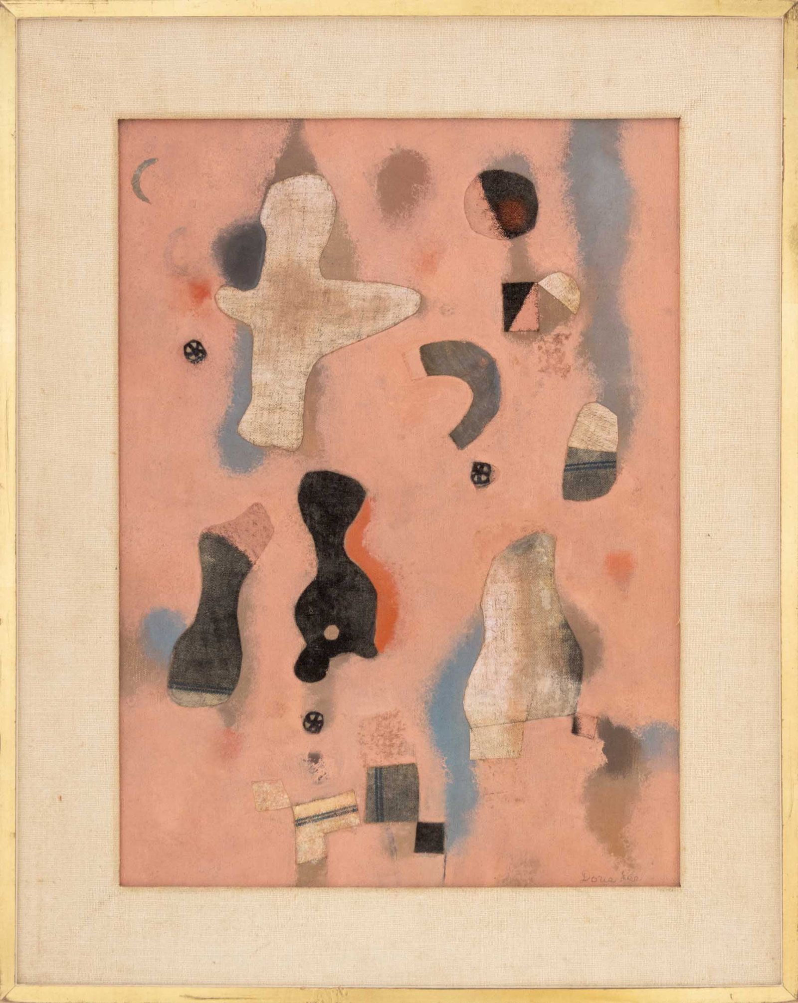 Doris Lee "Pink" Oil and Collage, ca. 1950 (1 of 10)