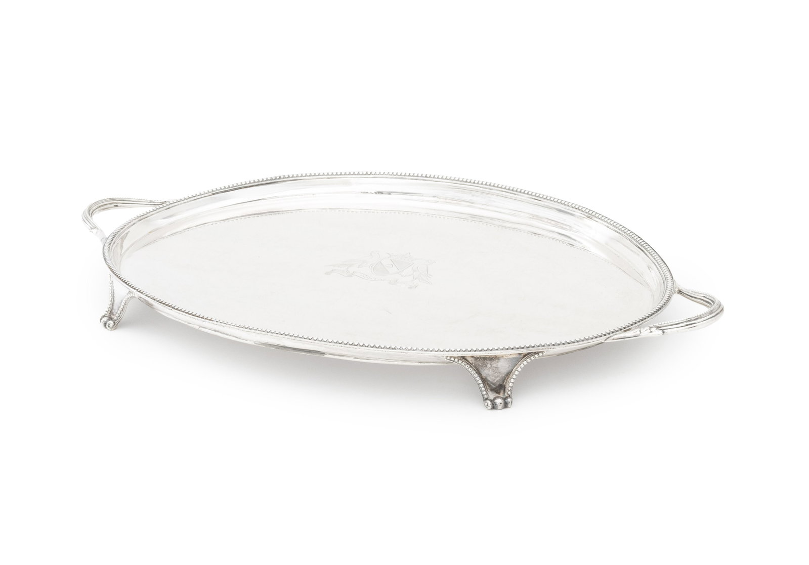 George III Sterling Silver Oval Butler's Tray (1 of 14)