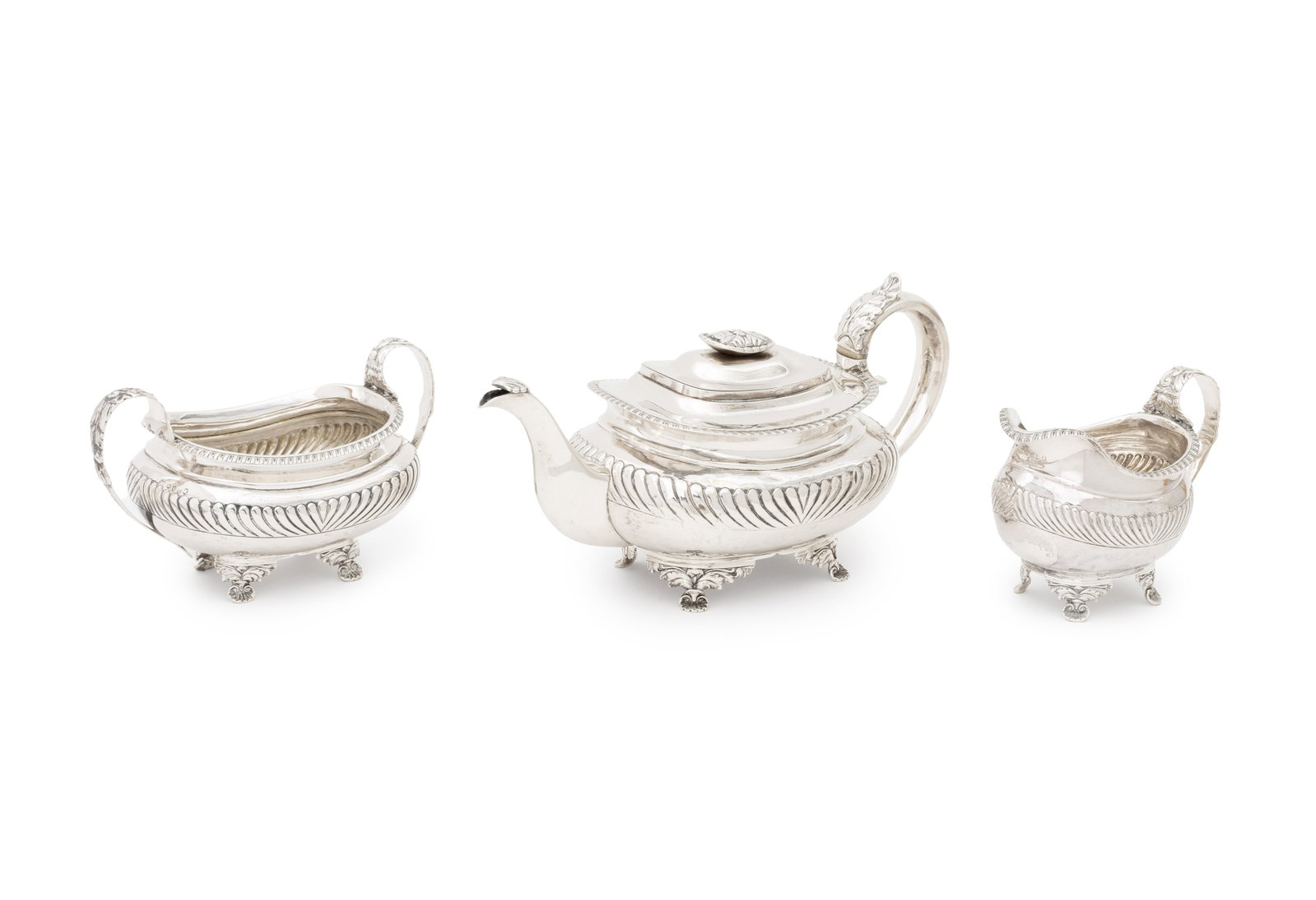 George III Sterling Silver Tea Set, 3 Pcs. (1 of 17)