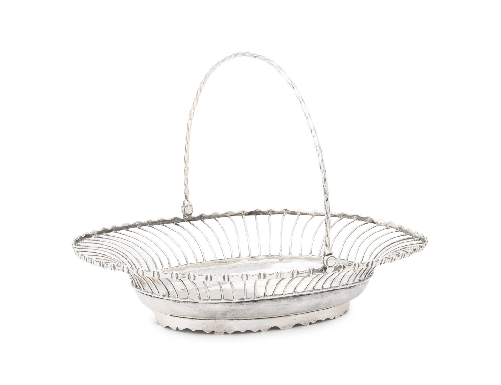 George II Sterling Silver Oval Bread Basket, 1757 (1 of 11)