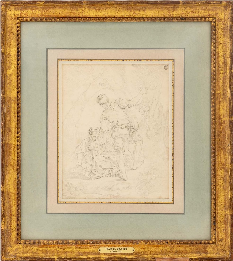 Francois Boucher "Autumn" Pencil & Chalk, 18th C. (1 of 8)