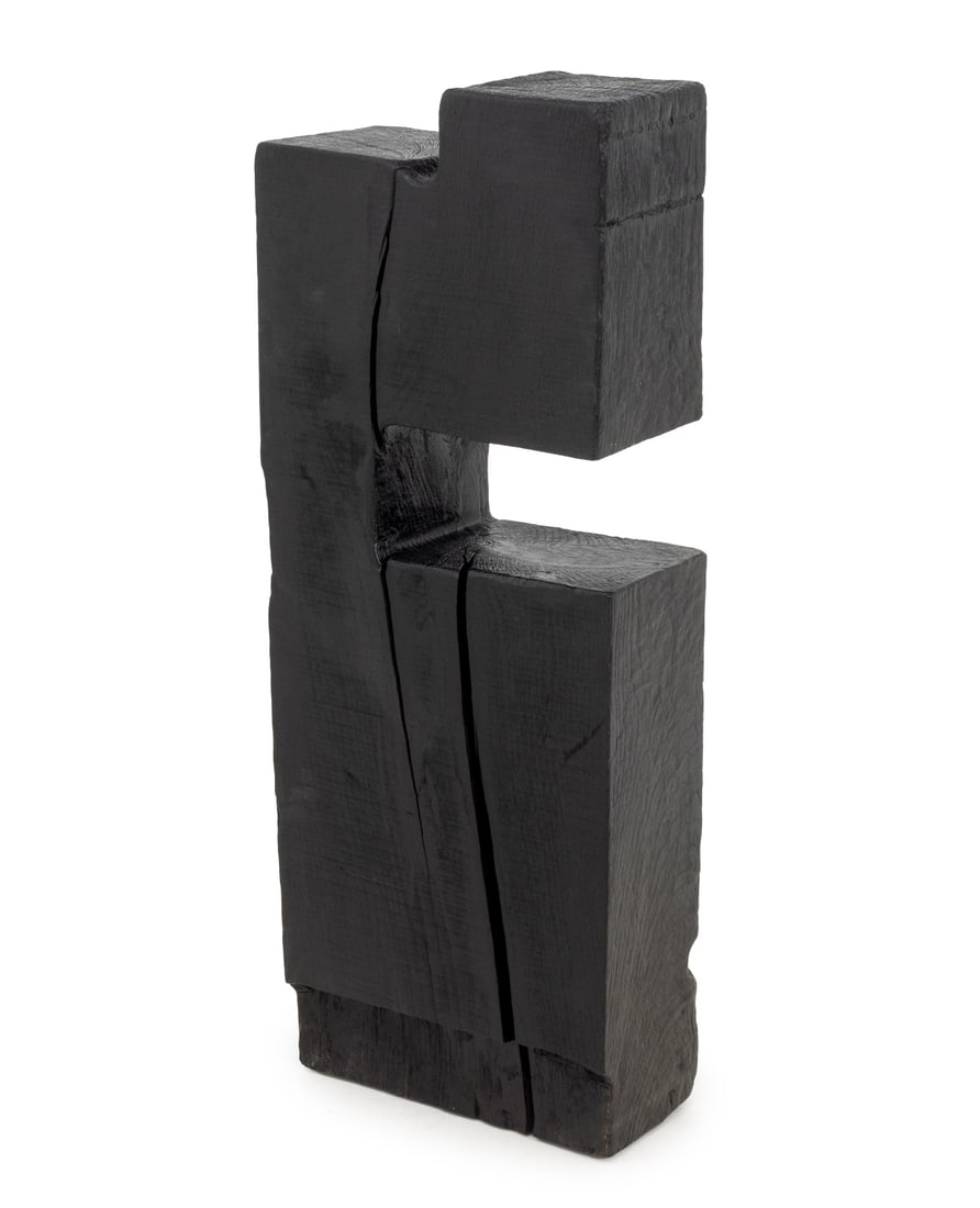 Nerone Ceccarelli & Gianni Patuzzi Sculpture, 1972: Nerone Ceccarelli (Italian, 1937-1996) and Gianni Patuzzi (Italian, 1905-1977) "NP2 Forme e Superici" Ebonized Walnut Sculpture, circa 1972. 41.75" H x 15.75" W x 8" D. Provenance: From a Larchmont, N