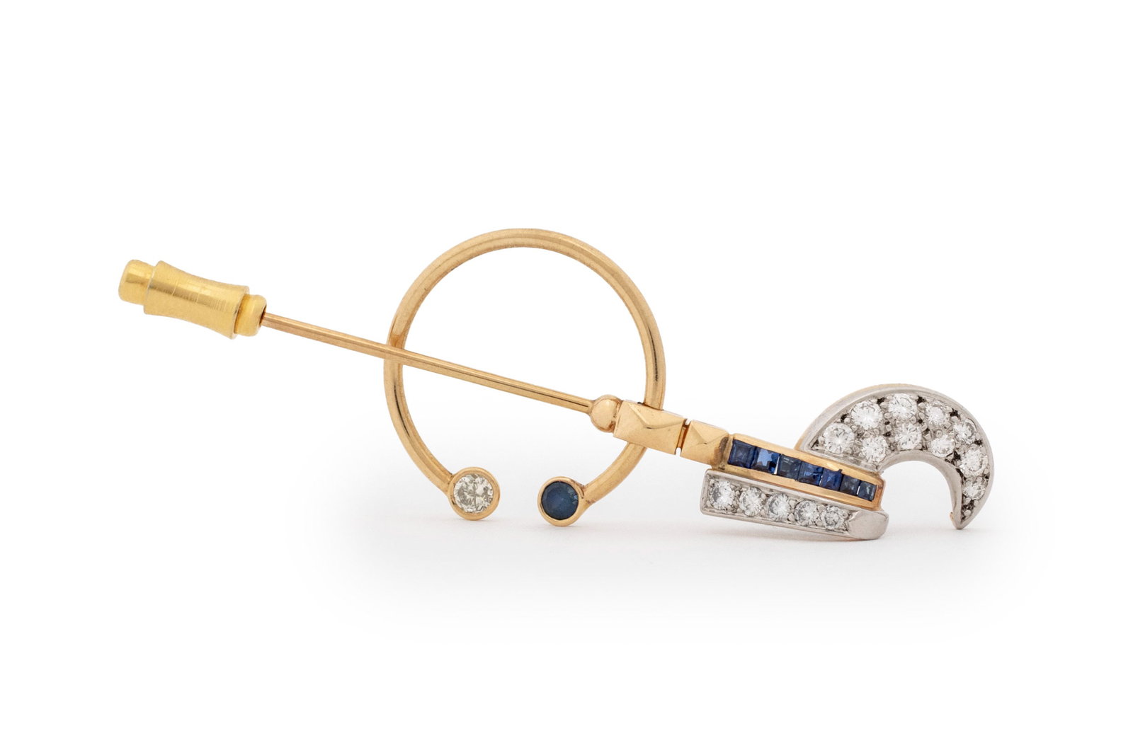 Antique Gold, Platinum, Diamond, and Sapphire Pin (1 of 9)