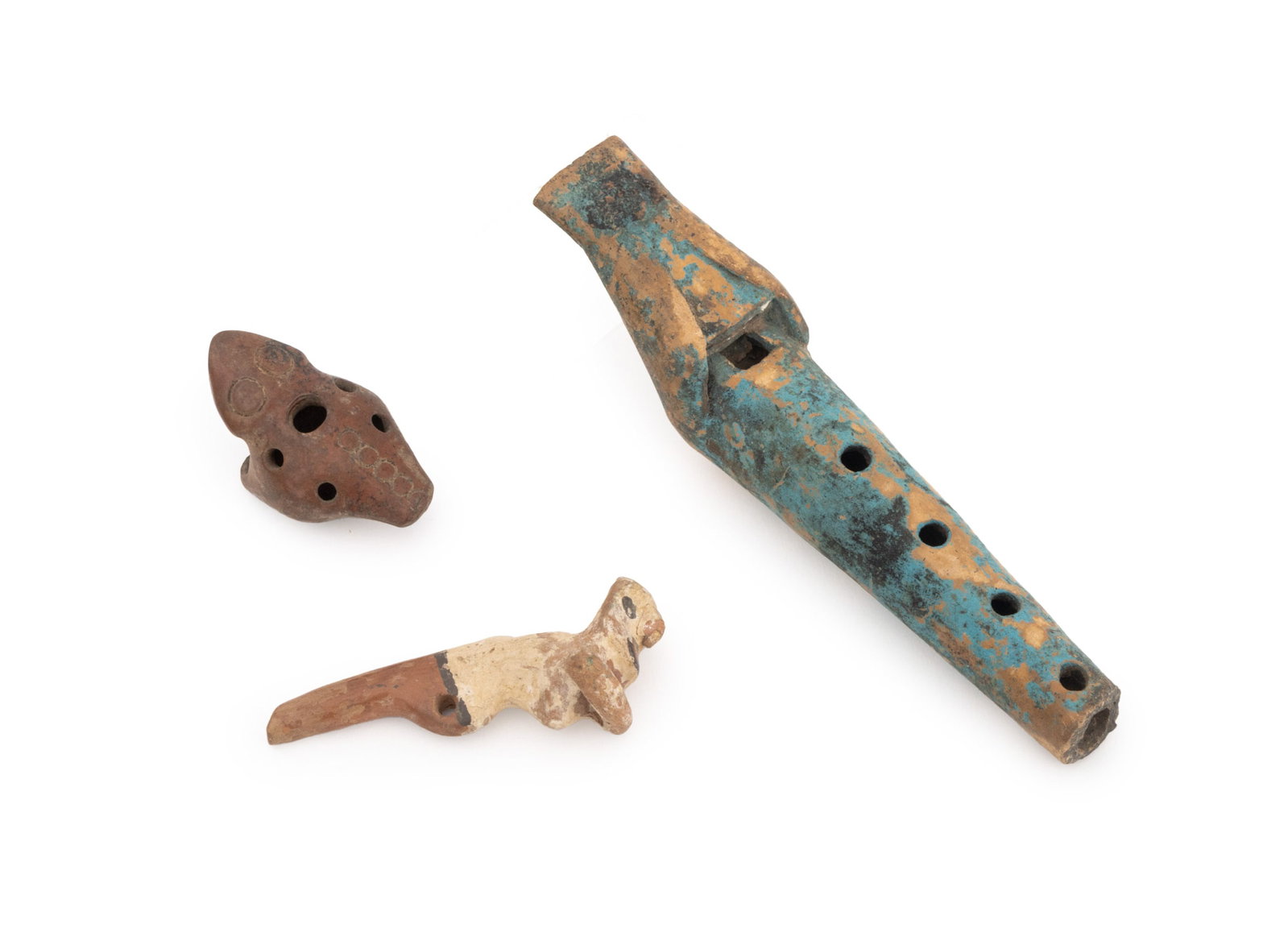 Collection of Pre-Columbian Pottery Ocarinas, 3 (1 of 13)
