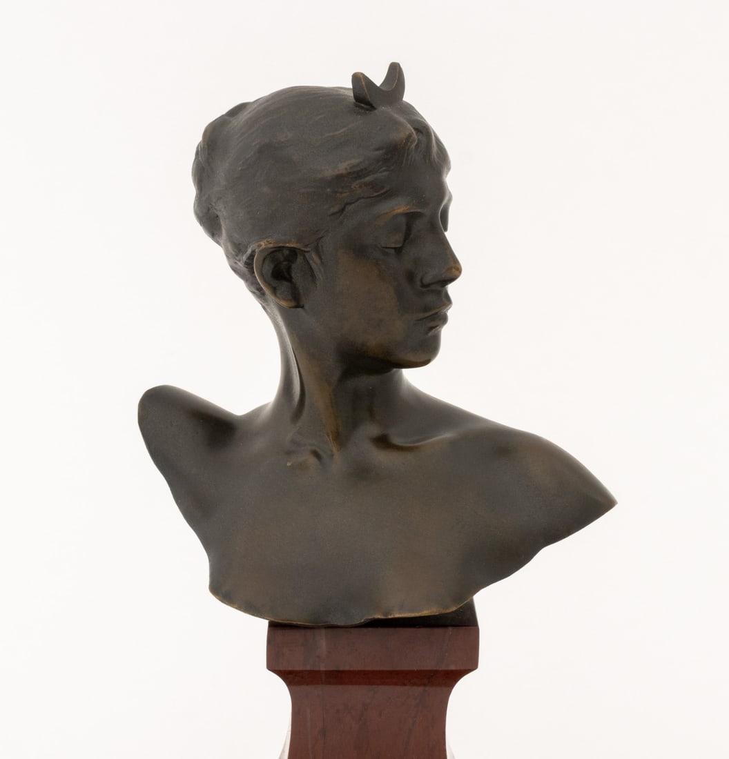 Alexandre Falguiere Bust of Diana Bronze Sculpture - 2