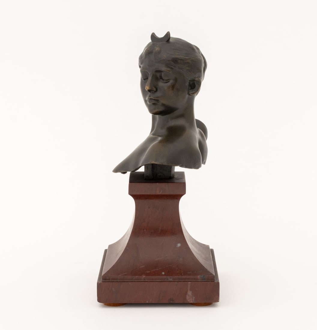 Alexandre Falguiere Bust of Diana Bronze Sculpture - 6
