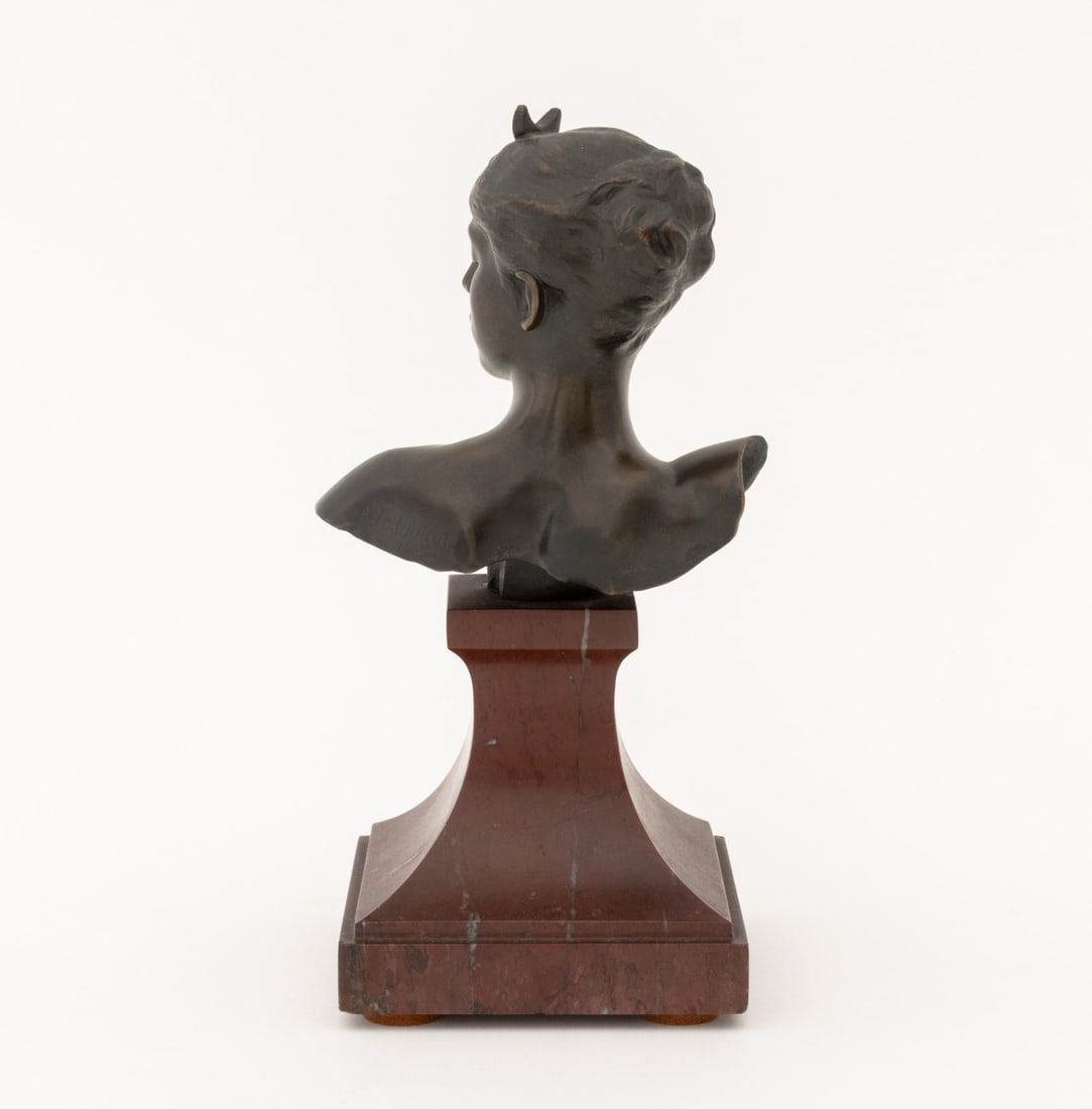 Alexandre Falguiere Bust of Diana Bronze Sculpture - 7