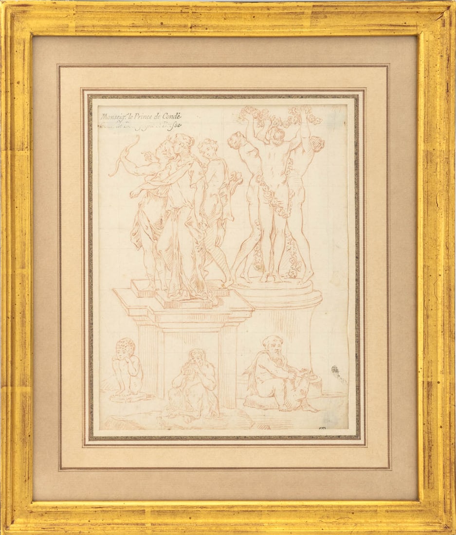 Italian School Study of Sculptures Red Chalk (1 of 9)