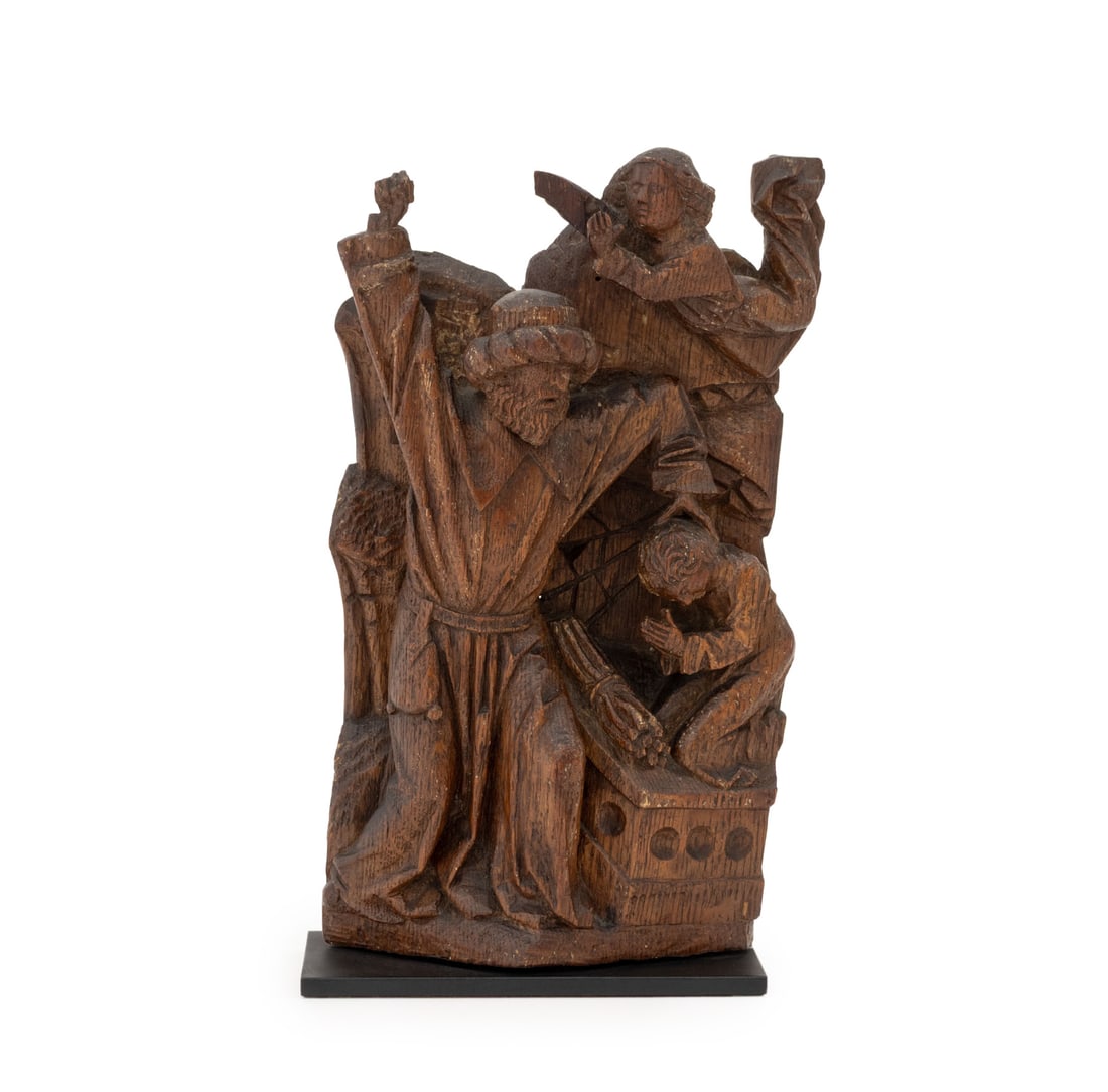 Flemish Sacrifice of Isaac Oak Sculpture, 16th C. (1 of 9)