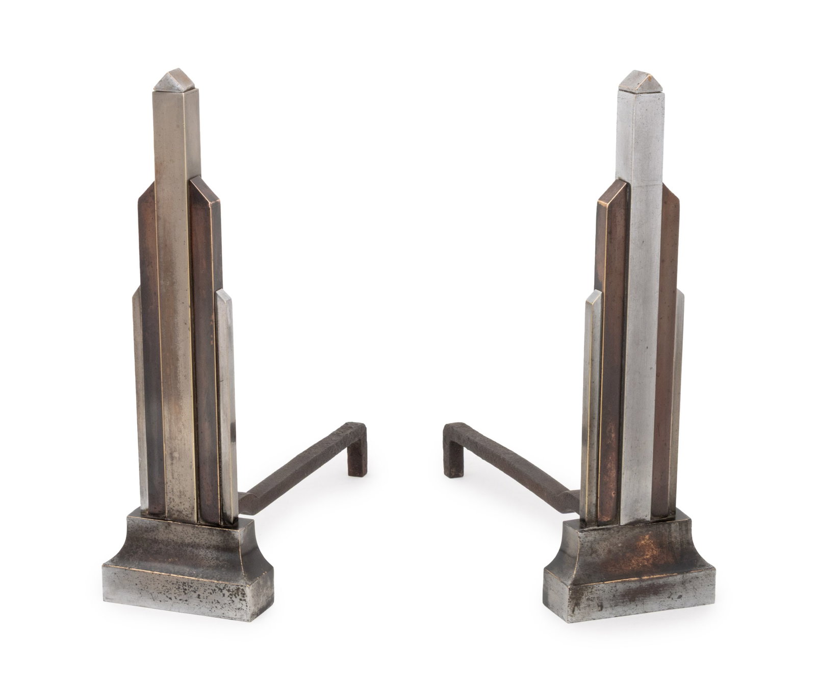 Donald Deskey Art Deco Skyscraper Andirons, Pair (1 of 8)