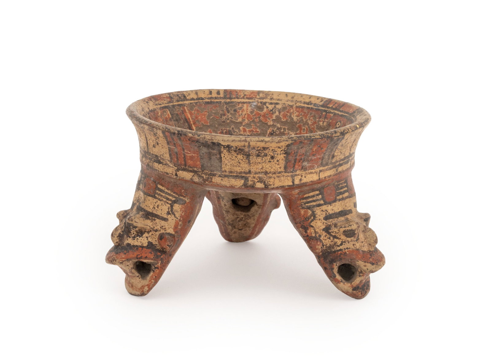 Nicoya Pre-Columbian Tripod Rattle Pottery Vessel (1 of 8)