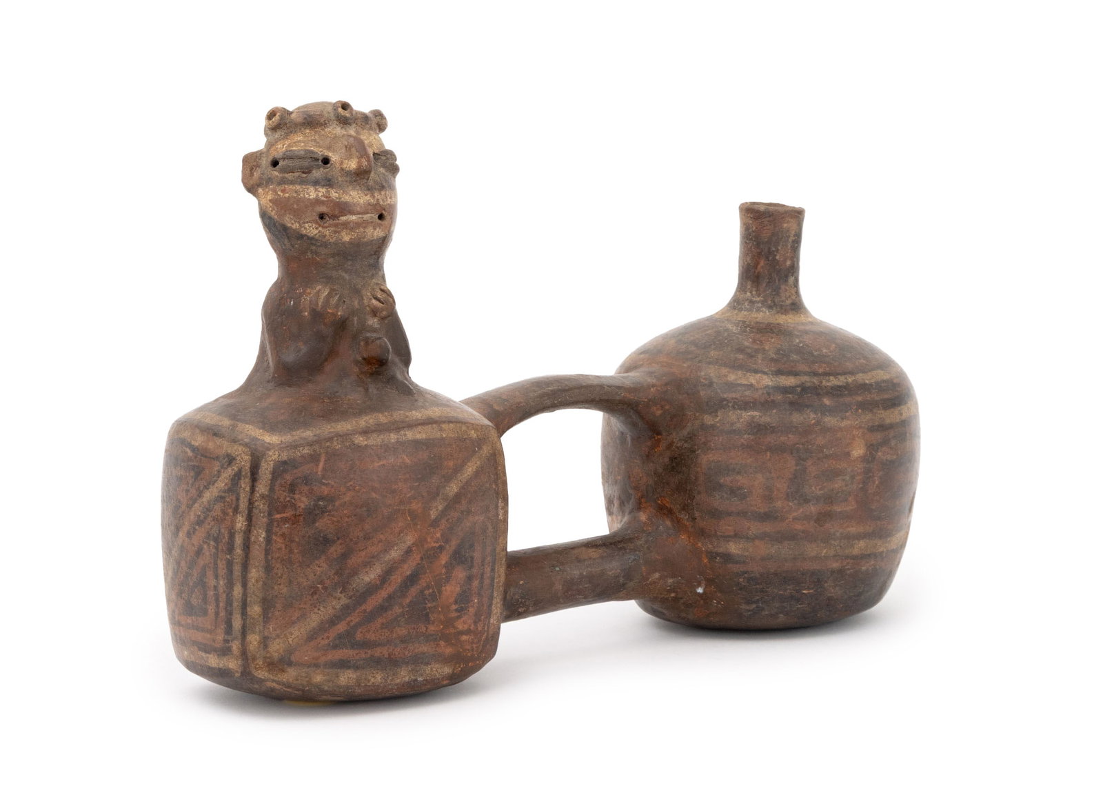 Vicus Pottery Double Chamber Whistling Vessel (1 of 10)