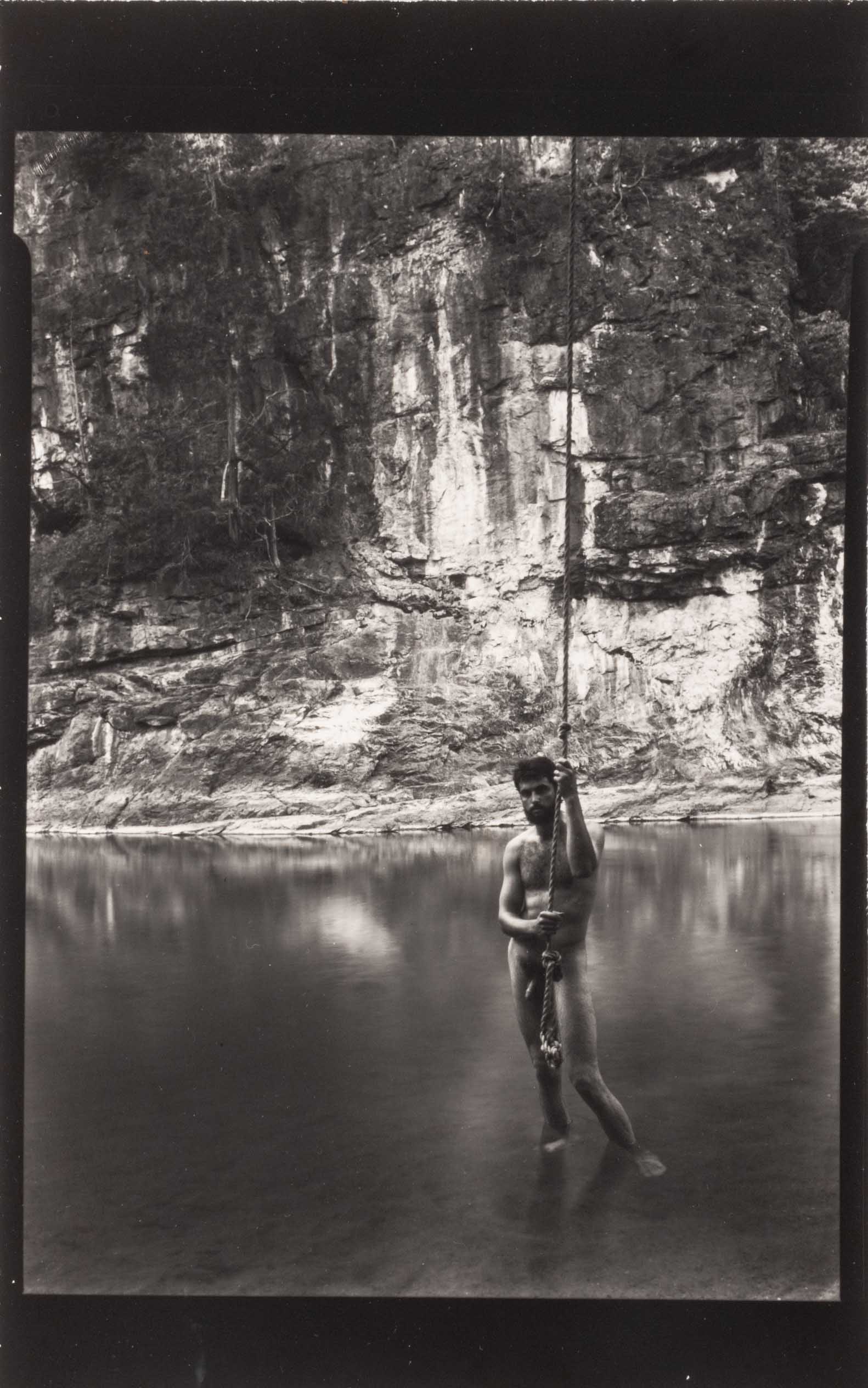 Sally Mann "Larry" Gelatin Silver Print, ca. 1973: Sally Mann (American, b. 1951), "Larry", Gelatin Silver Print, circa 1973, signed, titled, dated, and inscribed verso, unframed. Sheet: 8" H x 5" W. Provenance: From a 35 Sutton Place Estate. Keywords