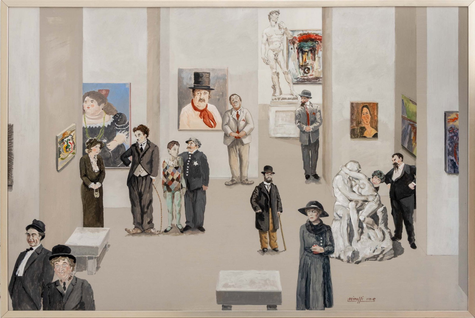 Lucien Feitussi "David at the Museum ..." Gouache (1 of 10)