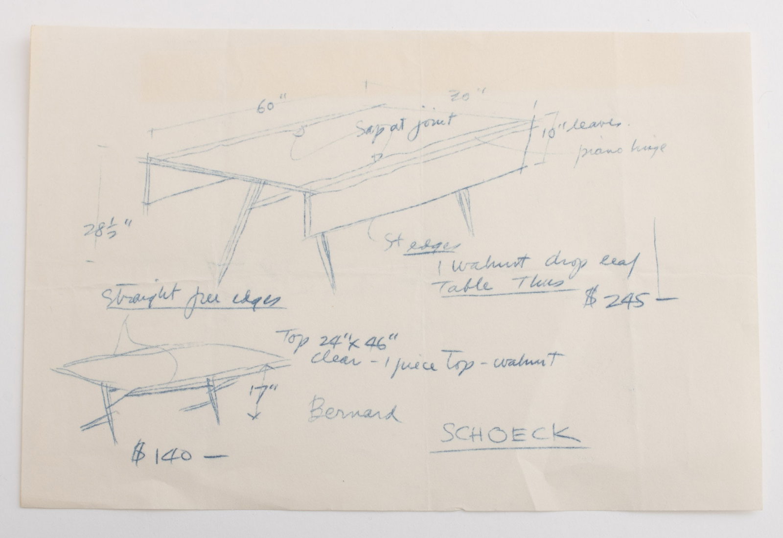 George Nakashima Walnut Drop Leaf Table, 1962 - 13