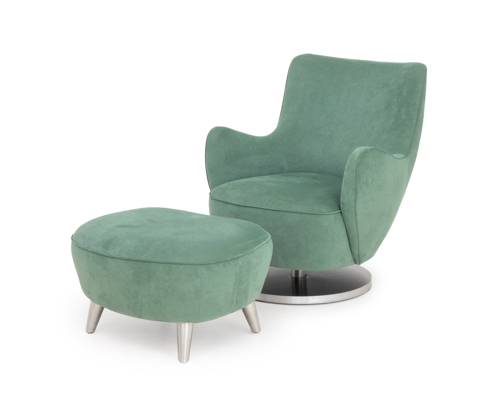 Vladimir Kagan Barrel Swivel Chair and Ottoman (1 of 13)