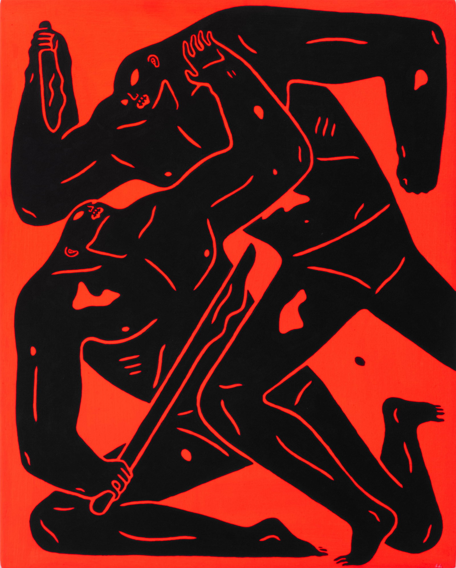 Cleon Peterson Poison Acrylic, 2017: Cleon Peterson (American, b. 1973), Poison, Acrylic on Canvas, 2017, signed in pencil and dated verso, unframed. 20" H x 16" W x 1.25" D. Provenance: From a New York City Collection. Keywords: Paintin