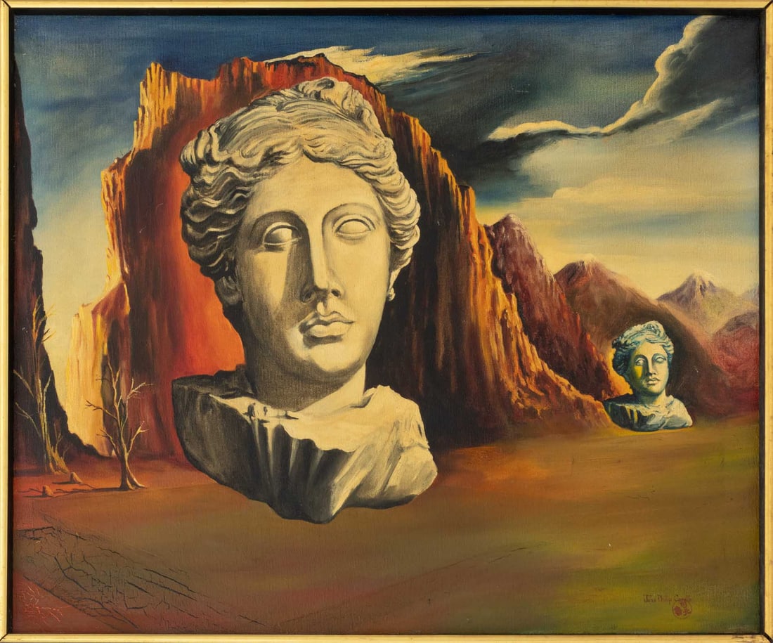 John Philip Capello "The Anatomy of Love", 1965: John Philip Capello (American, b. 1939), "The Anatomy of Love", Acrylic on Canvas, 28th December 1965, signed lower right, signed, dated, titled, and inscribed "To the Love of my life Cookie" verso, e