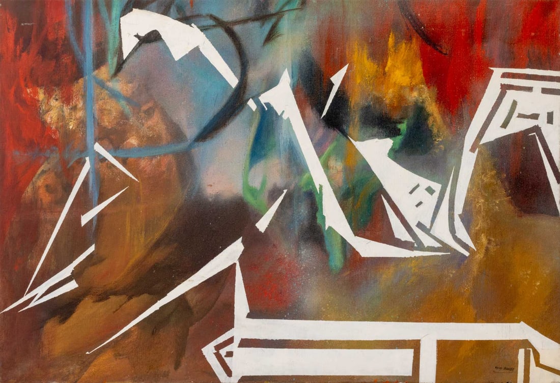 Fritz Bonner Abstraction Acrylic on Canvas (1 of 10)