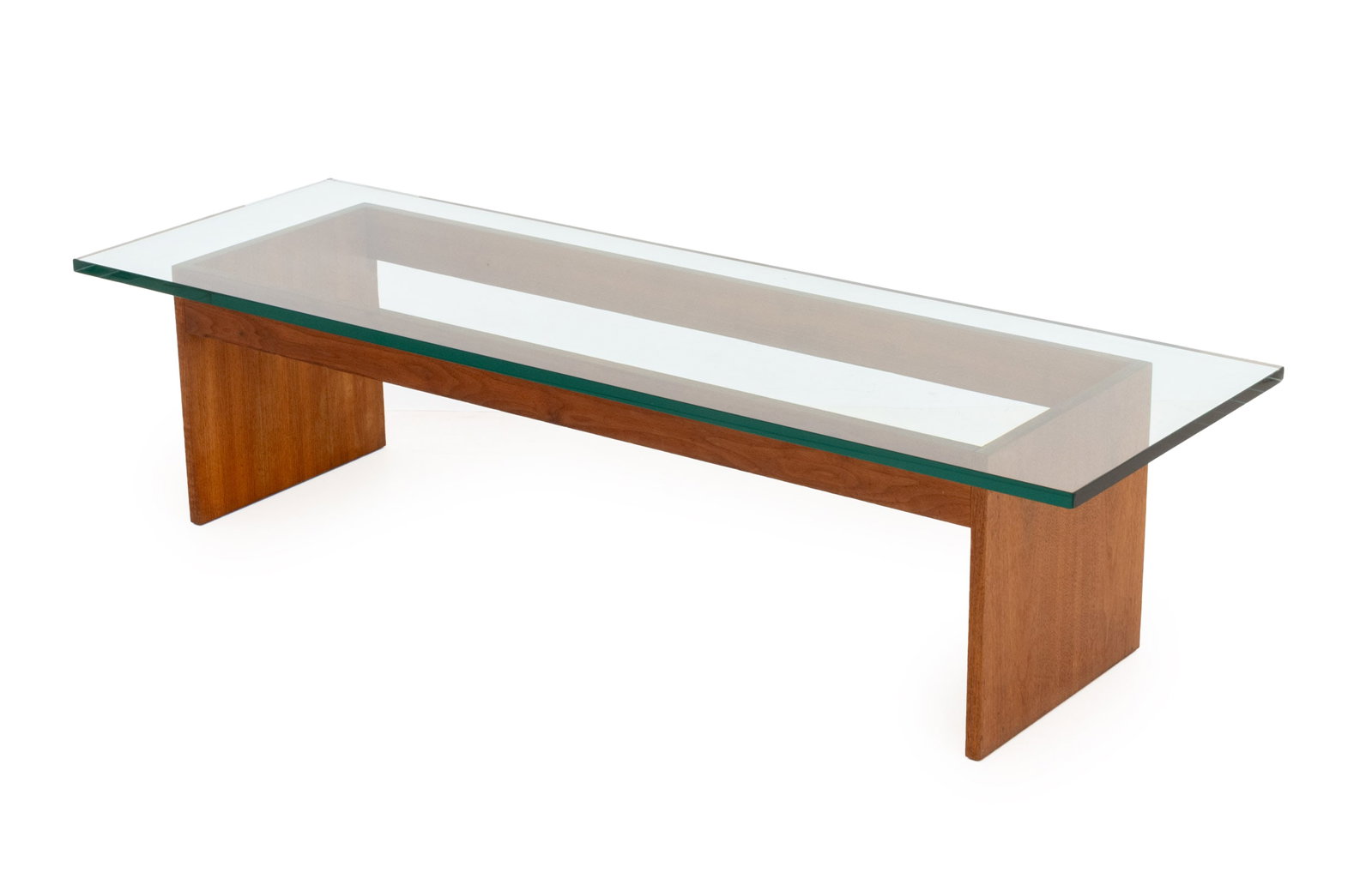 Mid-Century Modern Glass Top Teak Coffee Table (1 of 8)