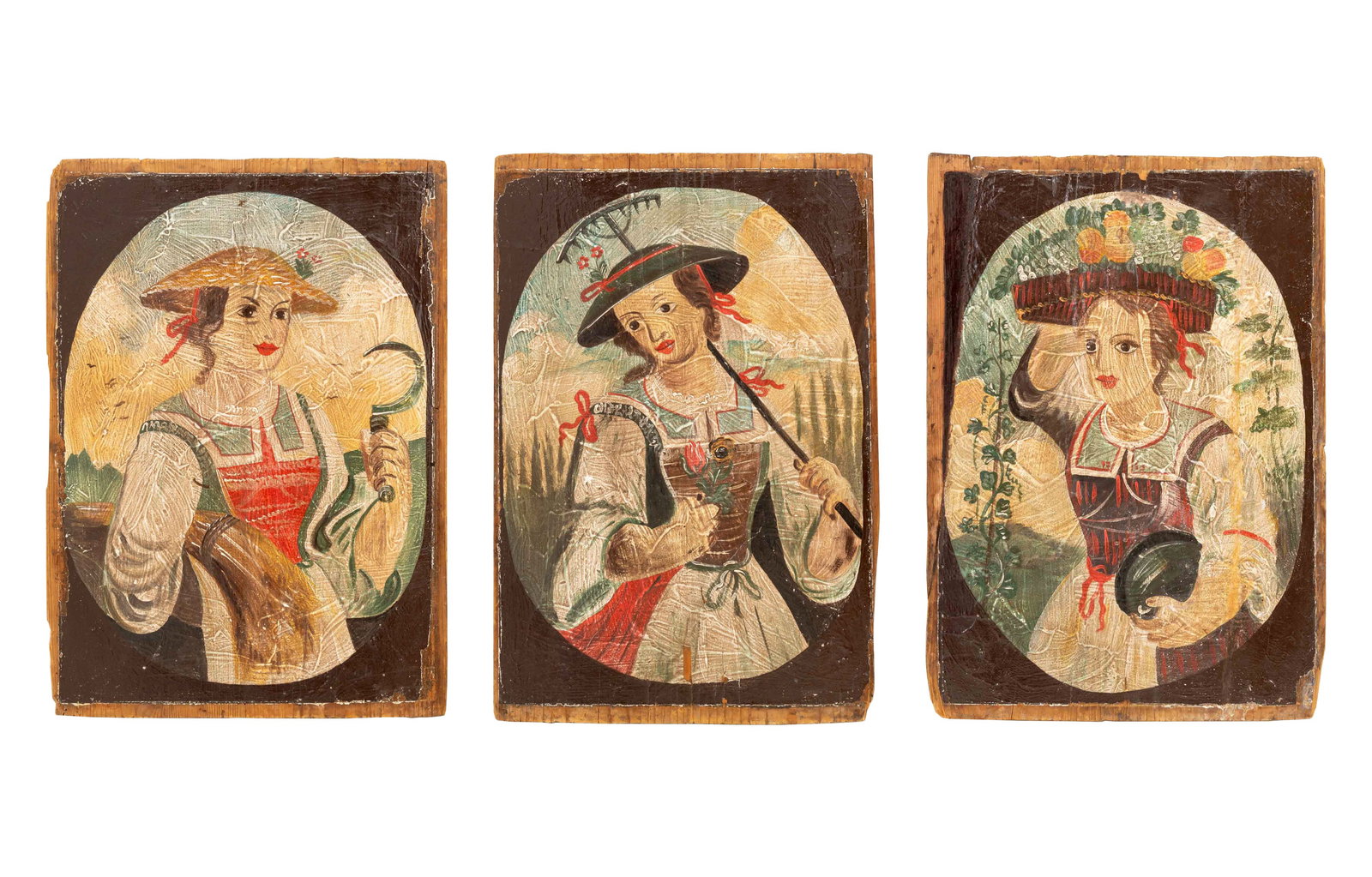 Austrian Folk Art Portraits of Women Panels, 3 (1 of 9)