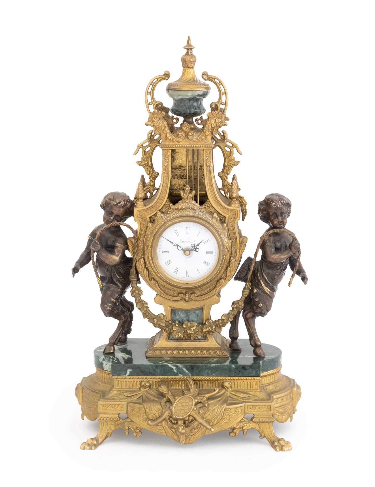 Louis XV Style Gilt Bronze and Marble Mantel Clock (1 of 14)