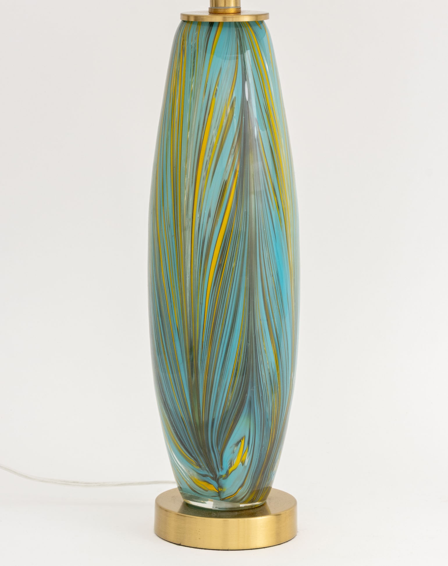 Pulled Feather Glass Table Lamps, Pair - 2