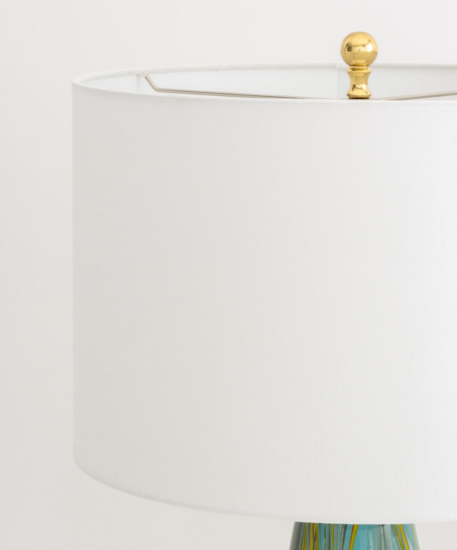 Pulled Feather Glass Table Lamps, Pair - 6