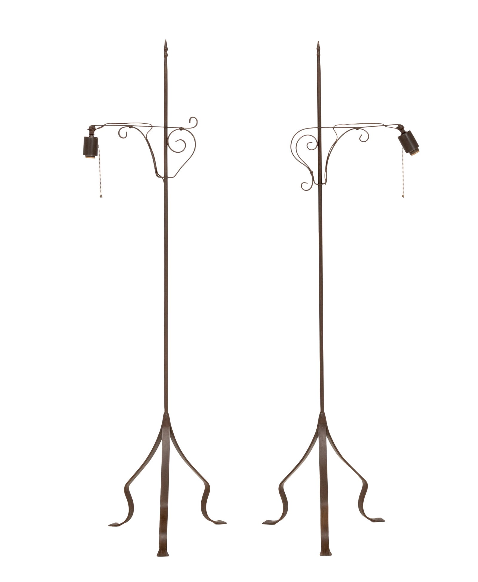 Arts & Crafts Style Wrought Iron Floor Lamps, Pair (1 of 6)