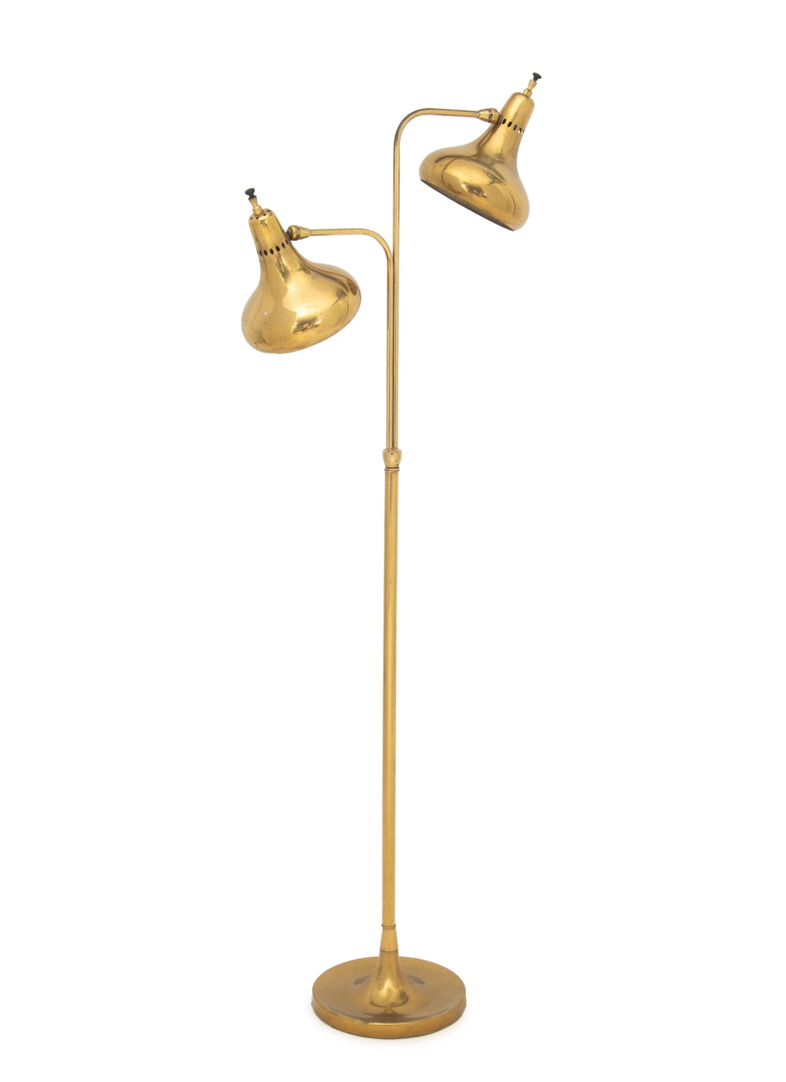 Mid-Century Modern Brass Two-Branch Arc Floor Lamp (1 of 6)