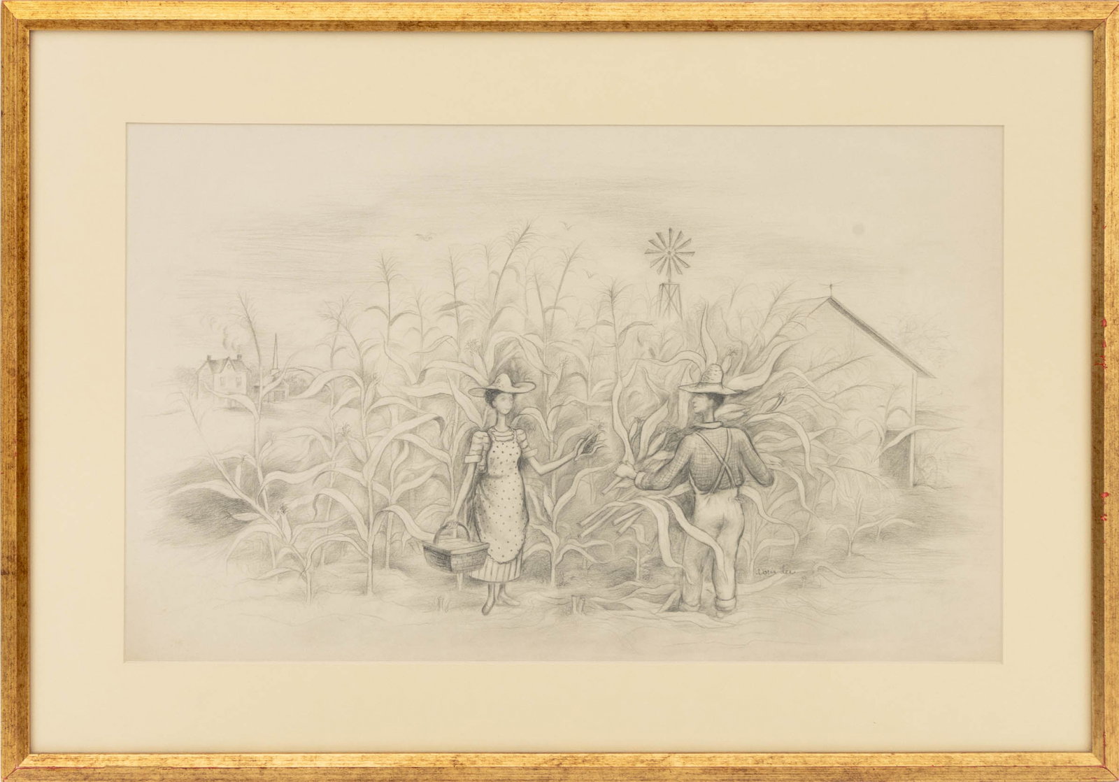 Doris Lee "Cornfield #2" Pencil on Paper (1 of 10)