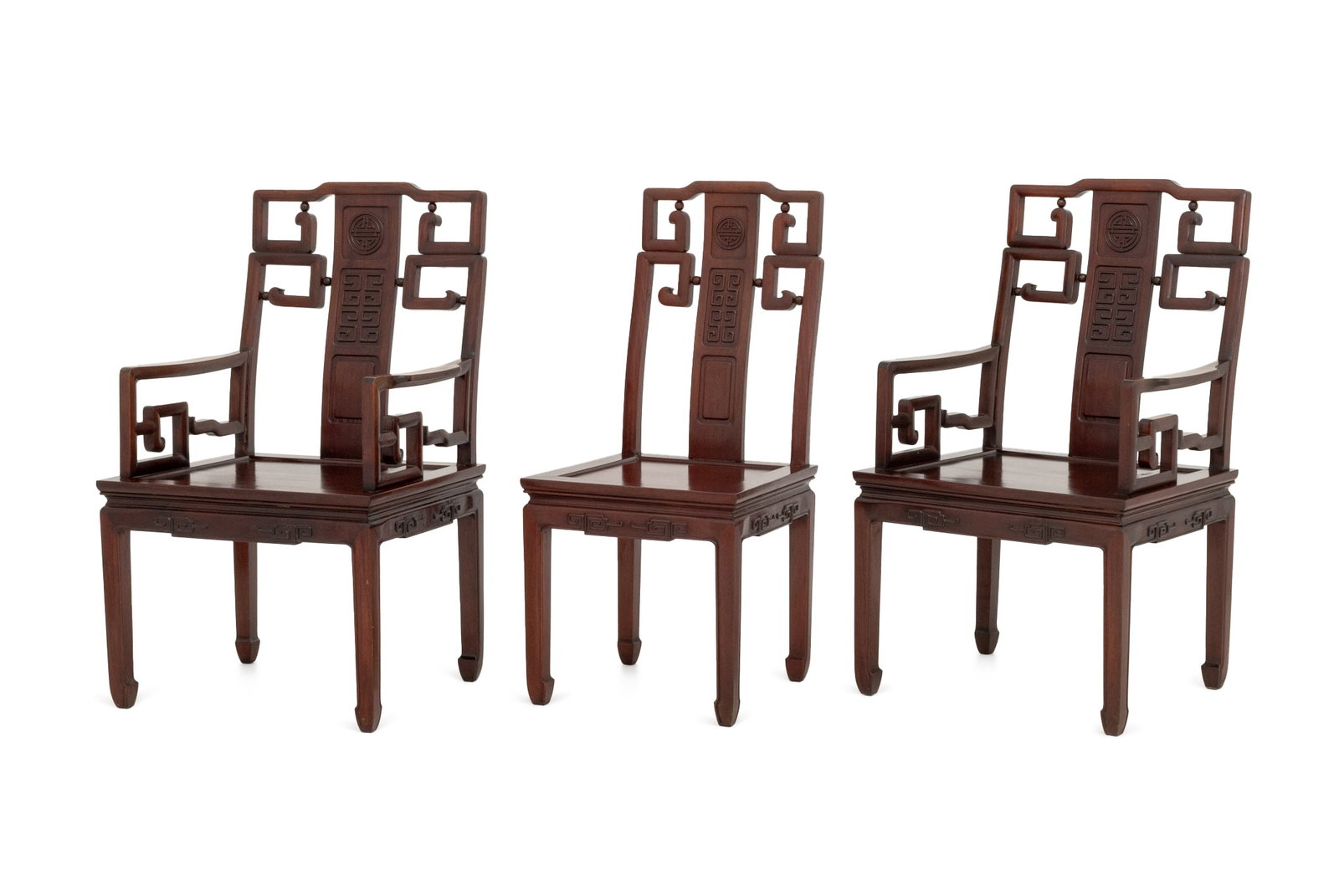 Chinese Rosewood Armchairs & Side Chair, 3 (1 of 13)
