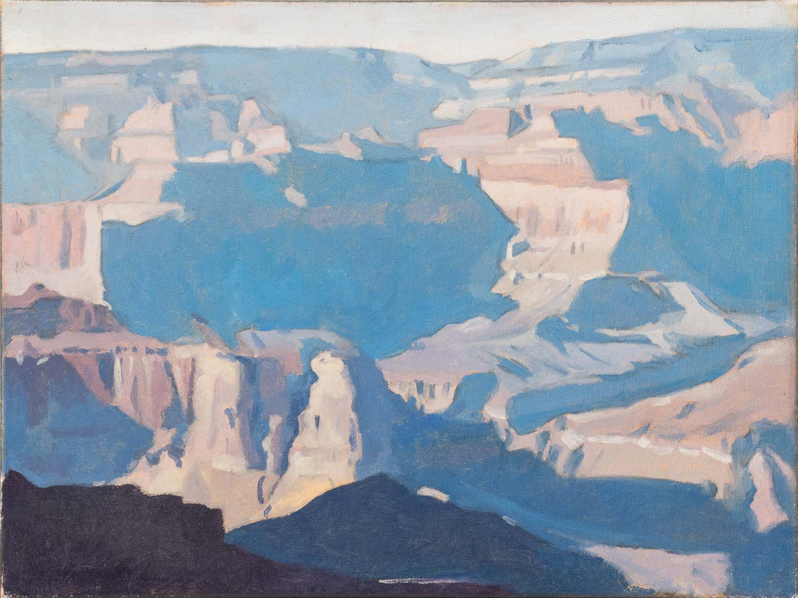Michael Speir "Grand Canyon #1" Acrylic, 2004: Michael Speir (American, XX-XXI), "Grand Canyon #1", Acrylic on Canvas, 2004, signed, titled, and dated verso, unframed. 12" H x 16" W x 1.75" D. Provenance: From a 500 Park Avenue Estate. Keywords: