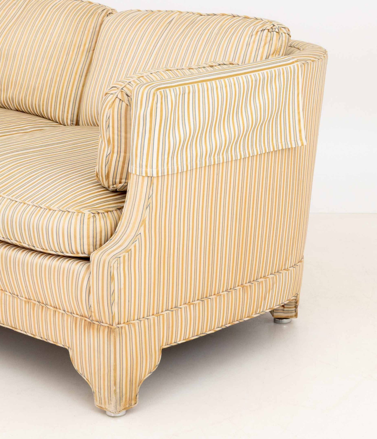 American Striped Pattern Upholstered Sofas, Pair - 14