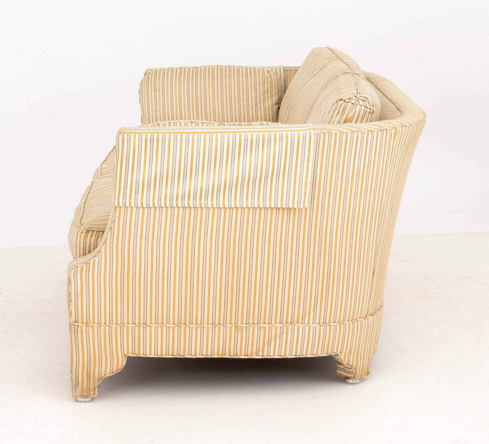 American Striped Pattern Upholstered Sofas, Pair - 15