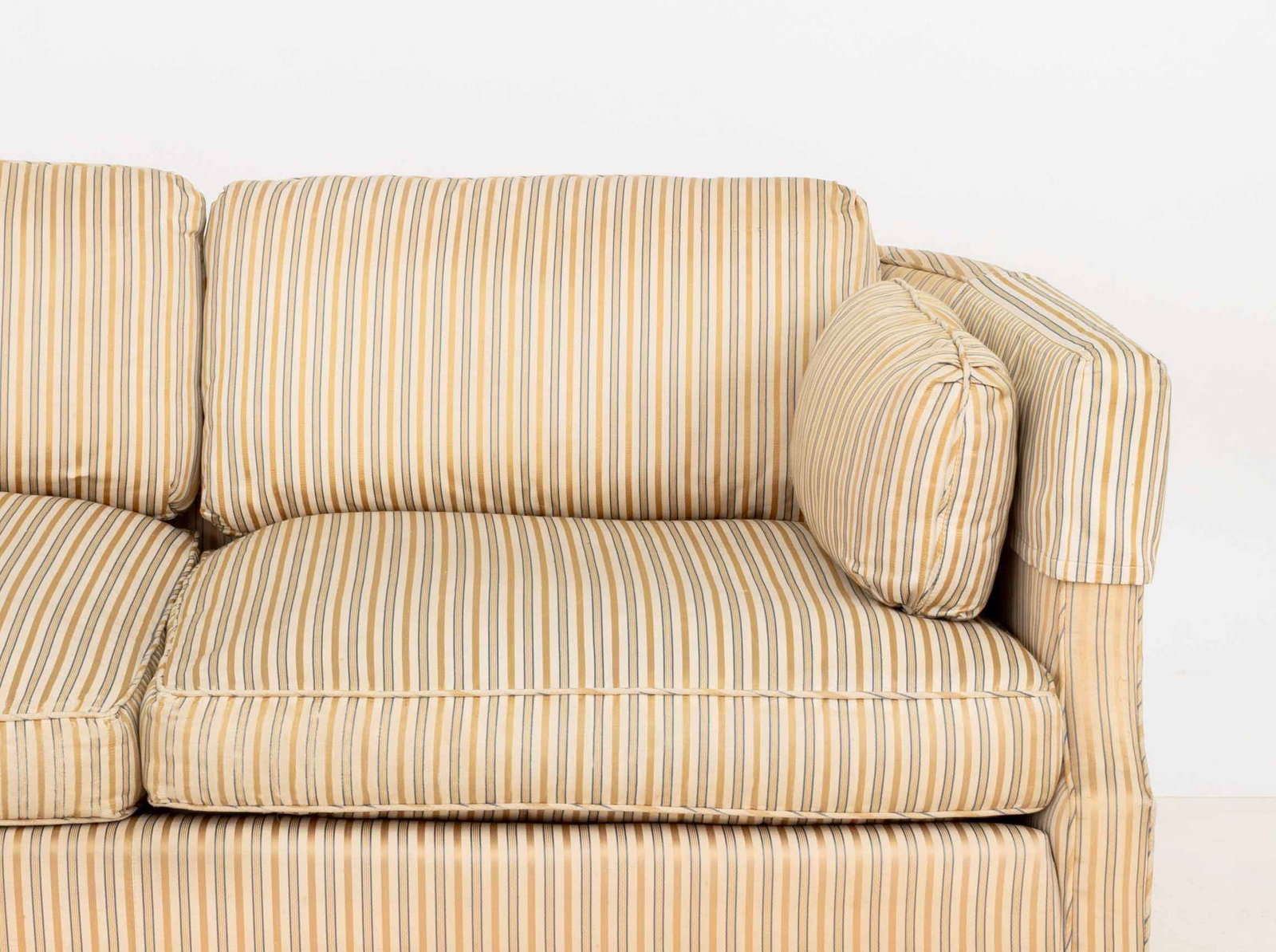 American Striped Pattern Upholstered Sofas, Pair - 3