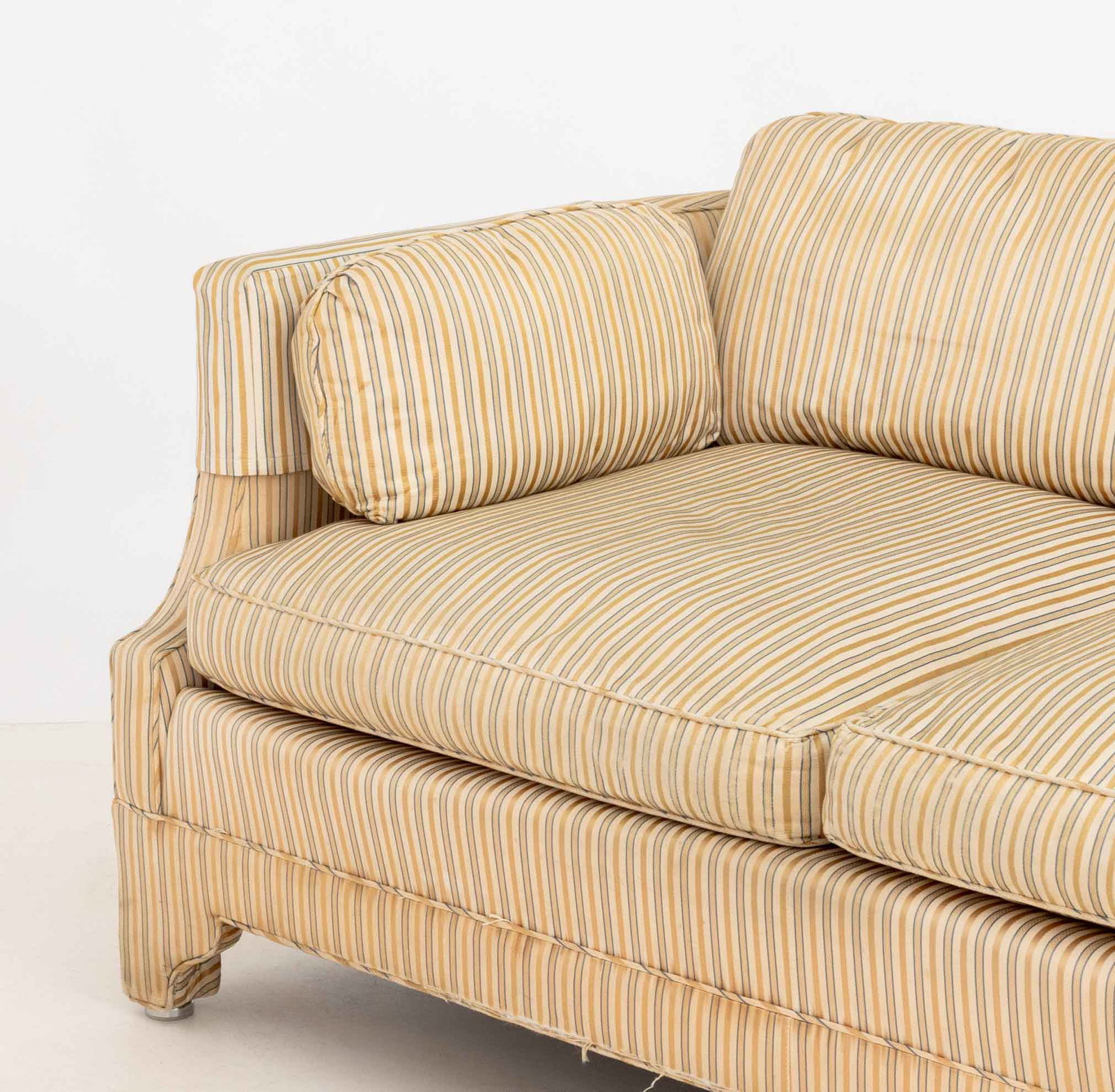 American Striped Pattern Upholstered Sofas, Pair - 6